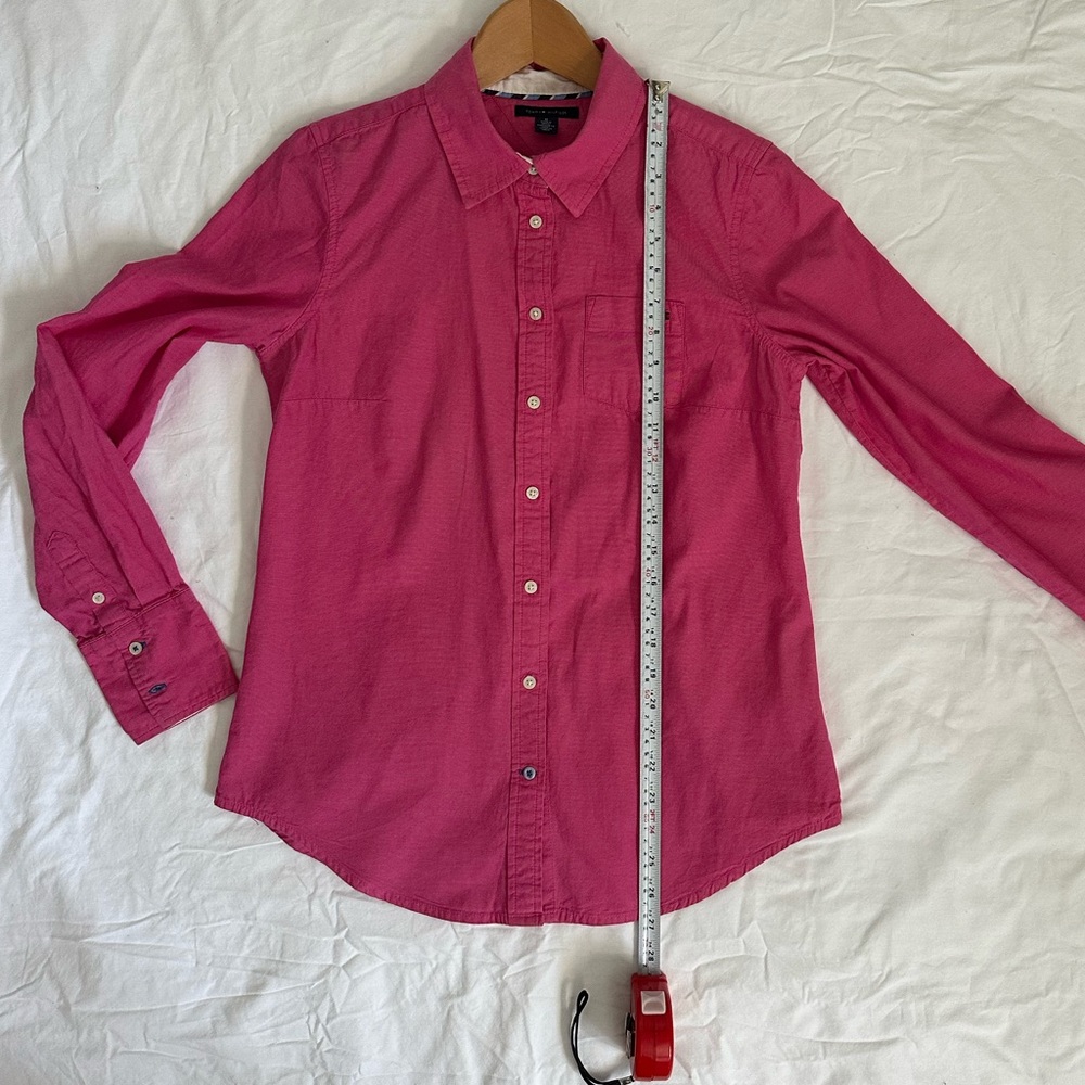 Tommy Hilfiger Women’s Vibrant Pink Button Down Shirt - Picture 8 of 10